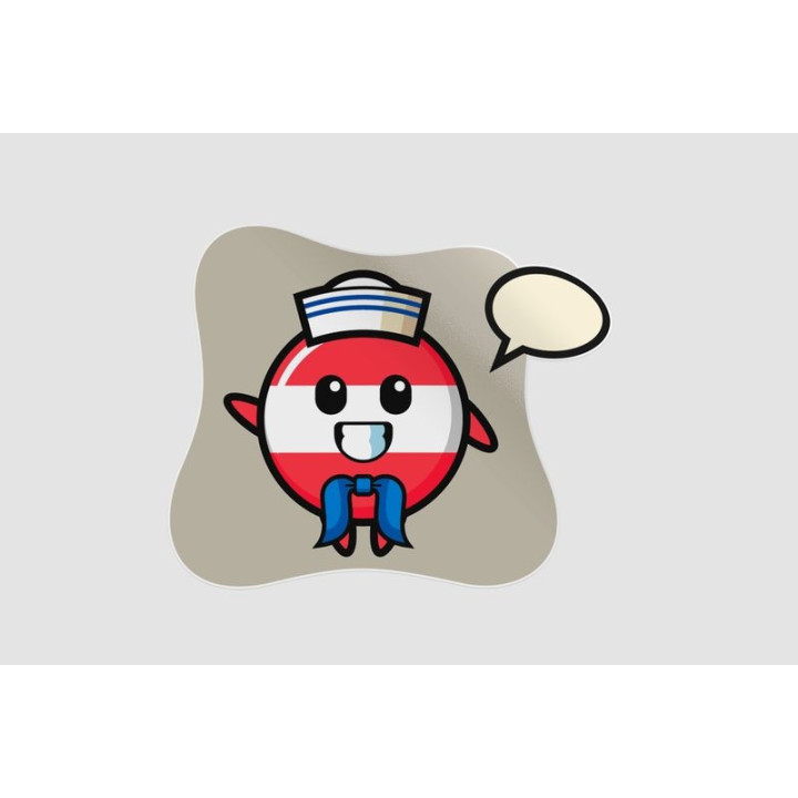 Character Mascot Of Austria Flag Badge As A Sailor Man Sticker - DecalsHouse