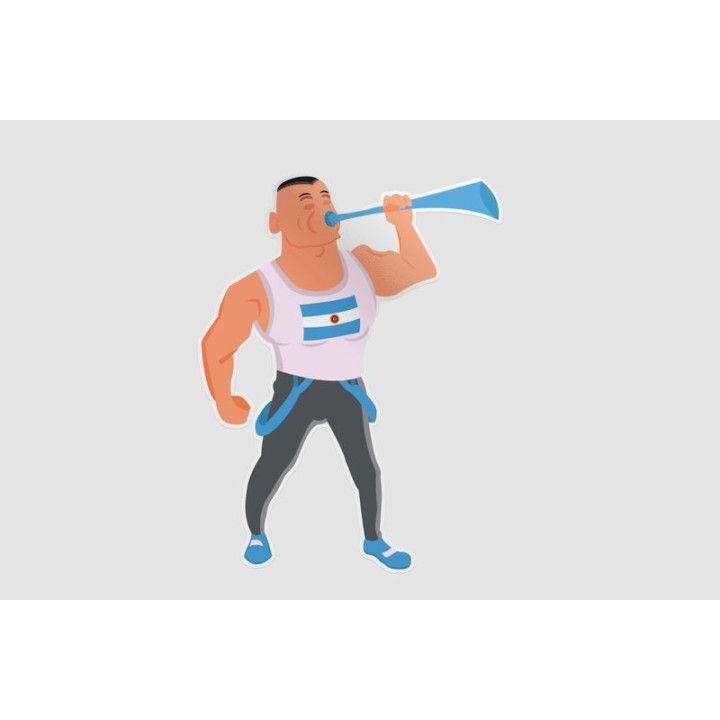 Cheerful Argentina Football National Team Supporter Style 5 Sticker - DecalsHouse