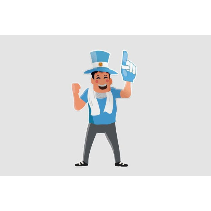 Cheerful Argentina Football National Team Supporter Style 6 Sticker - DecalsHouse