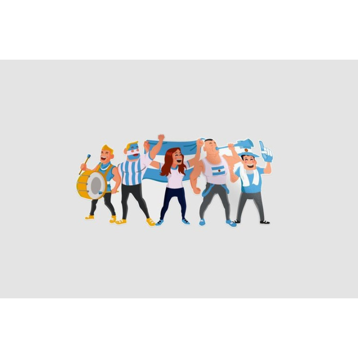 Cheerful Argentina Football National Team Supporters Sticker - DecalsHouse