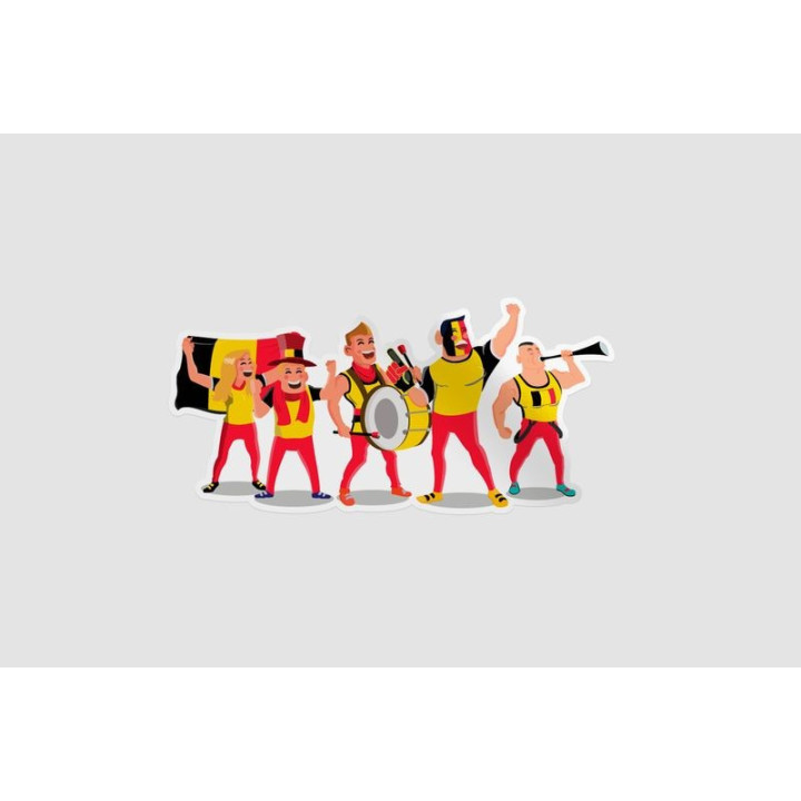 Cheerful Belgium Football Fans Sticker - DecalsHouse