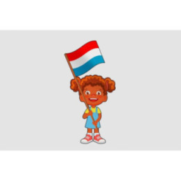 Children Holding Luxembourg Flag Sticker - DecalsHouse