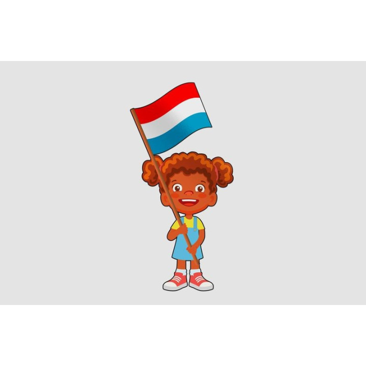 Children Holding Luxembourg Flag Sticker - DecalsHouse