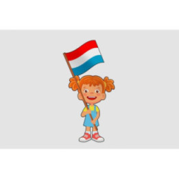 Children Holding Luxembourg Flag Style 2 Sticker - DecalsHouse