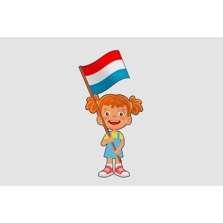 Children Holding Luxembourg Flag Style 2 Sticker - DecalsHouse