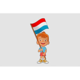 Children Holding Luxembourg Flag Style 4 Sticker - DecalsHouse