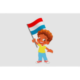 Children Holding Luxembourg Flag Style 5 Sticker - DecalsHouse