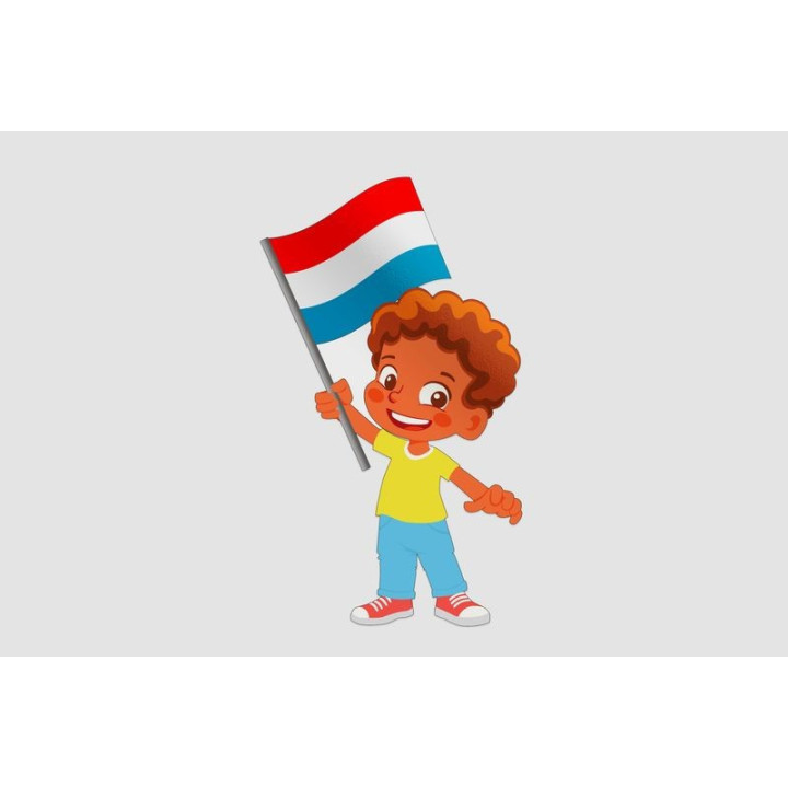 Children Holding Luxembourg Flag Style 5 Sticker - DecalsHouse