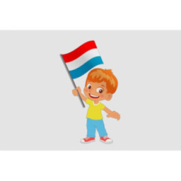Children Holding Luxembourg Flag Style 6 Sticker - DecalsHouse