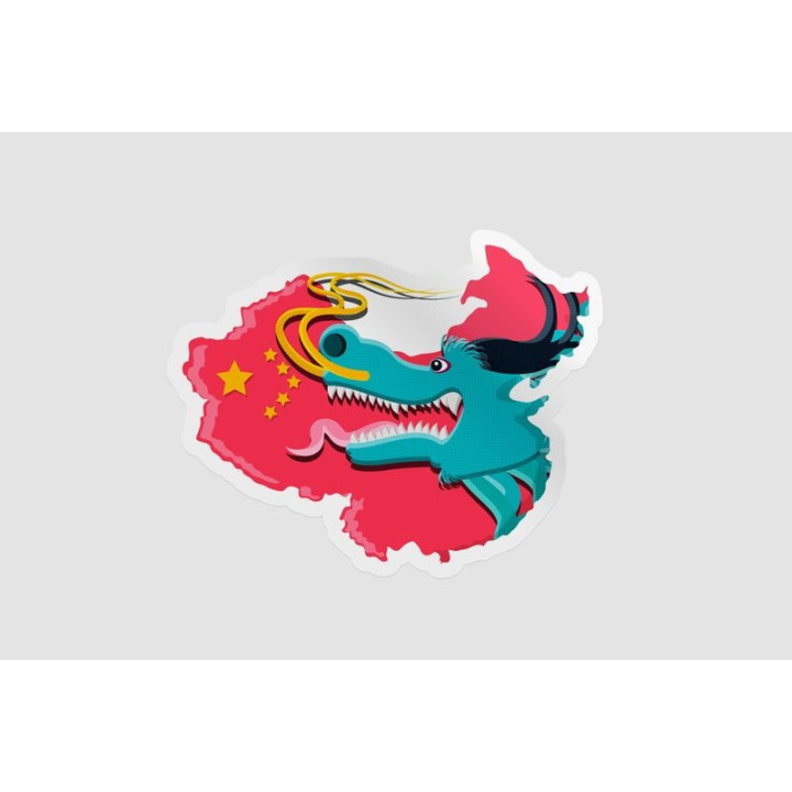 China Map With Dragon Sticker - DecalsHouse