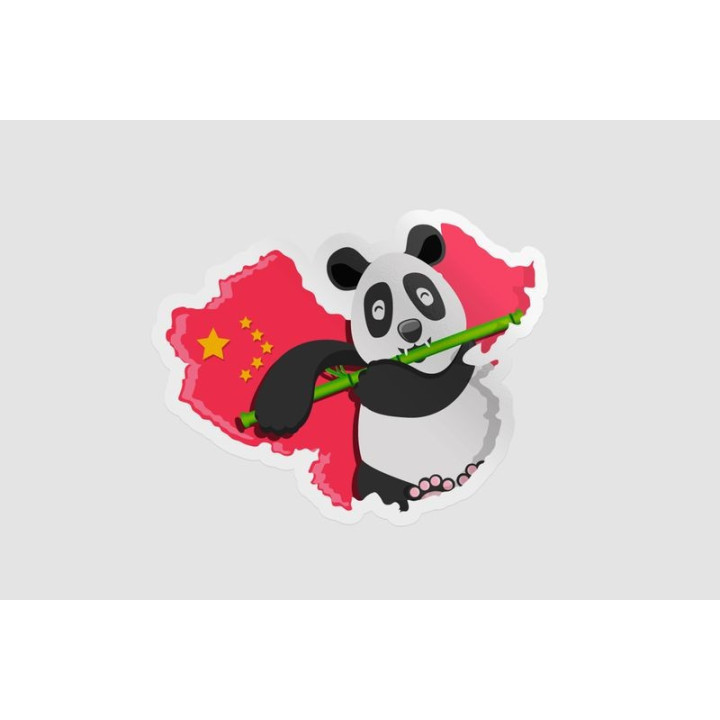 China Map With Panda Sticker - DecalsHouse