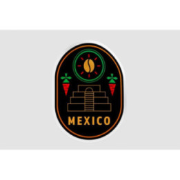Mexico Coffee Label Stickers – Aztec Pyramid Decals (2-Pack)