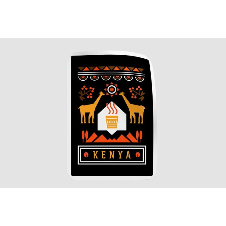Kenya Coffee Label Stickers – African Art Decals (2-Pack)