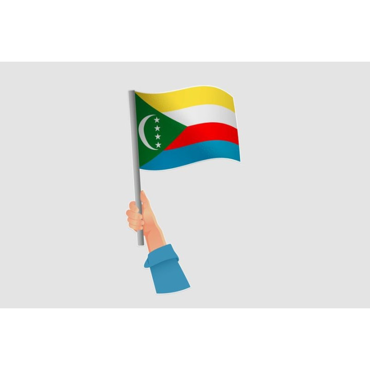 Comoros Flag Style 12 Sticker - DecalsHouse