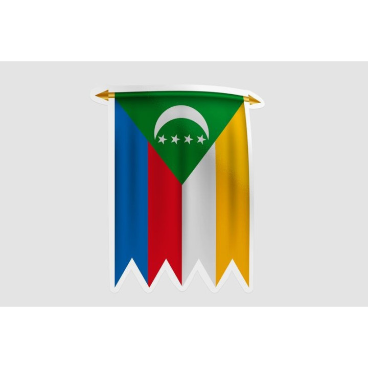 Comoros Flag Style 9 Sticker - DecalsHouse