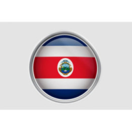 Costa Rica Flag Badge Style 10 Sticker - DecalsHouse
