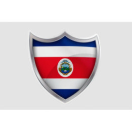 Costa Rica Flag Badge Style 11 Sticker - DecalsHouse