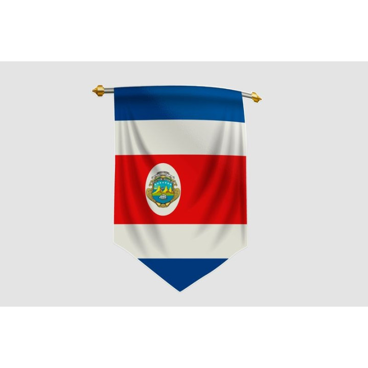 Costa Rica Flag Badge Style 12 Sticker - DecalsHouse