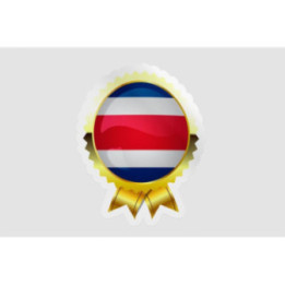Costa Rica Flag Badge Style 2 Sticker - DecalsHouse
