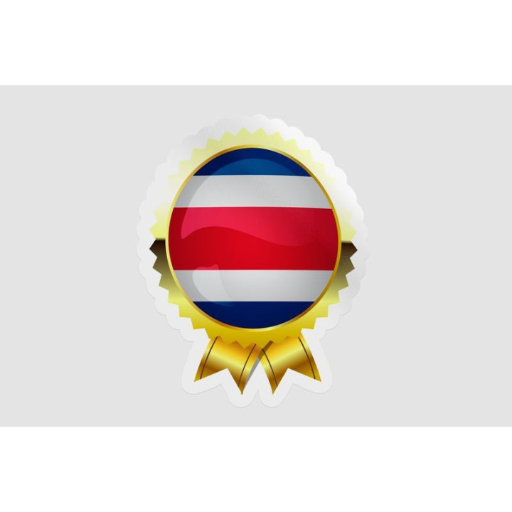 Costa Rica Flag Badge Style 2 Sticker - DecalsHouse
