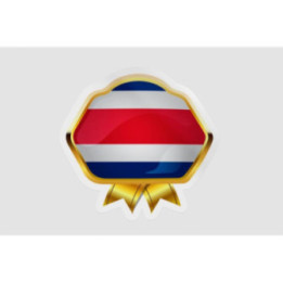 Costa Rica Flag Badge Style 3 Sticker - DecalsHouse