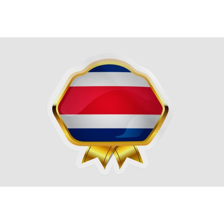 Costa Rica Flag Badge Style 3 Sticker - DecalsHouse