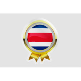 Costa Rica Flag Badge Style 4 Sticker - DecalsHouse