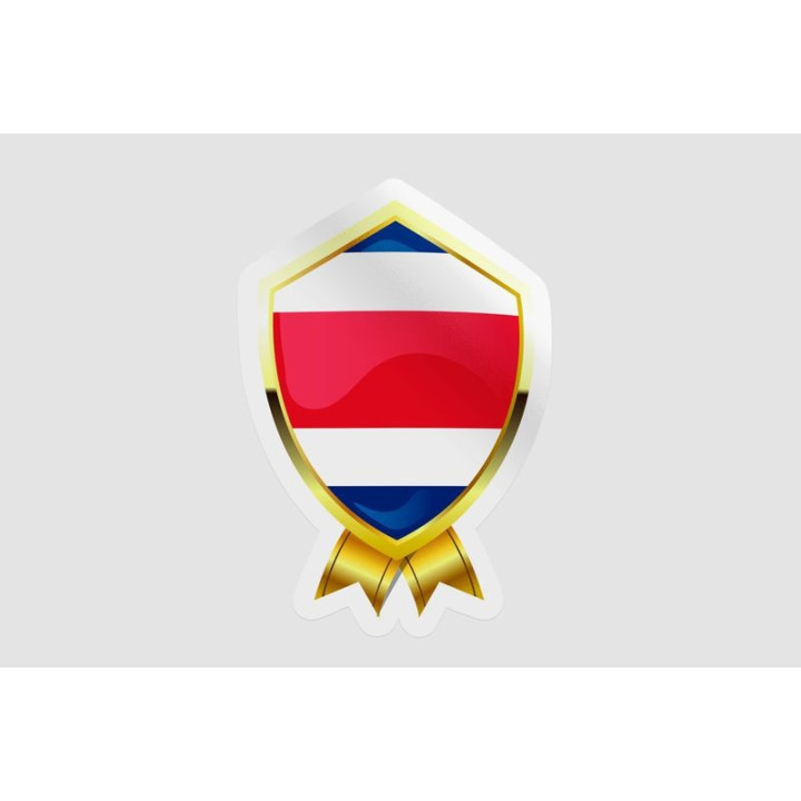 Costa Rica Flag Badge Style 6 Sticker - DecalsHouse