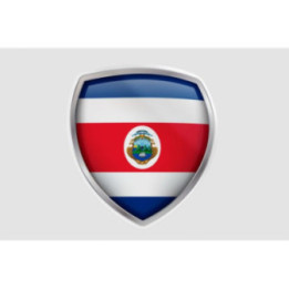 Costa Rica Flag Badge Style 8 Sticker - DecalsHouse