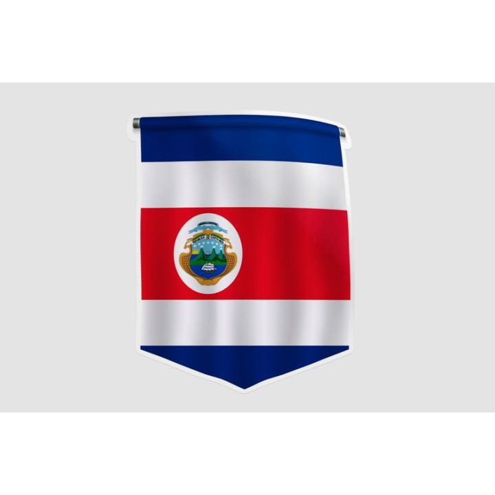 Costa Rica Flag Pennant Sticker - DecalsHouse