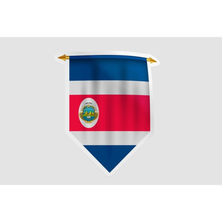 Costa Rica Flag Pennant Style 10 - DecalsHouse
