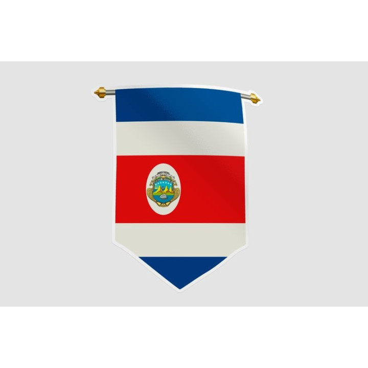 Costa Rica Flag Pennant Style 2 - DecalsHouse