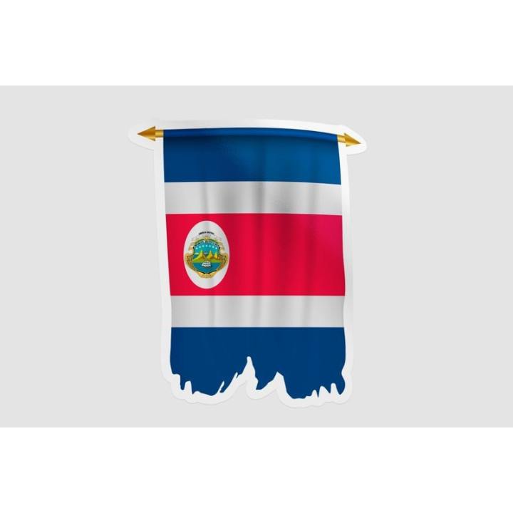 Costa Rica Flag Pennant Style 4 - DecalsHouse