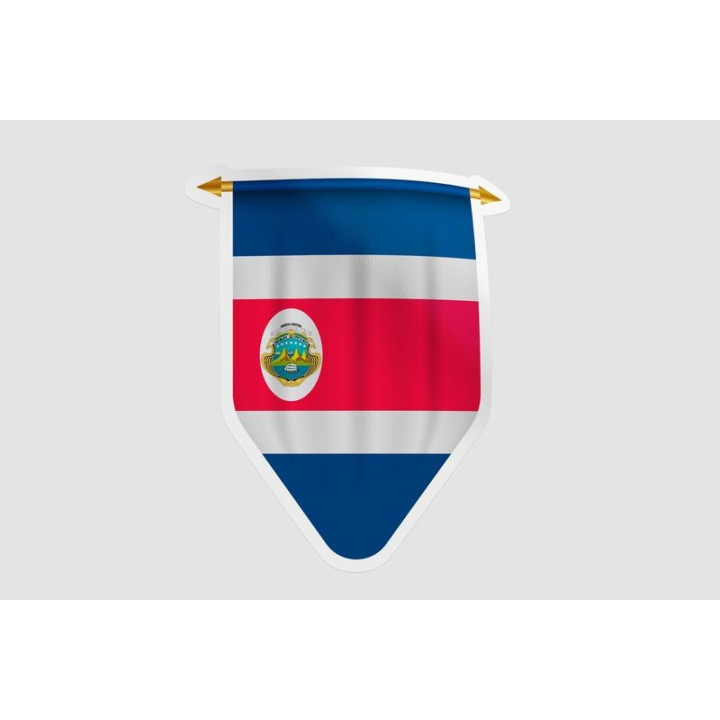 Costa Rica Flag Pennant Style 8 - DecalsHouse