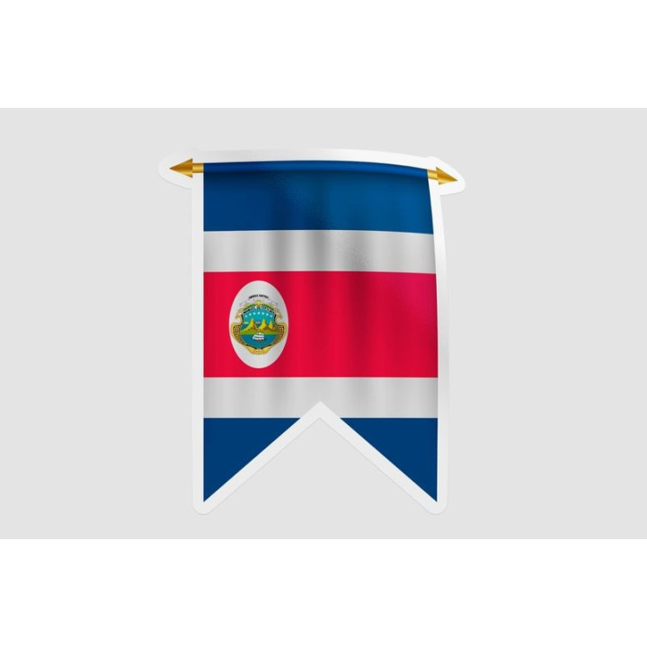 Costa Rica Flag Pennant Style 9 - DecalsHouse