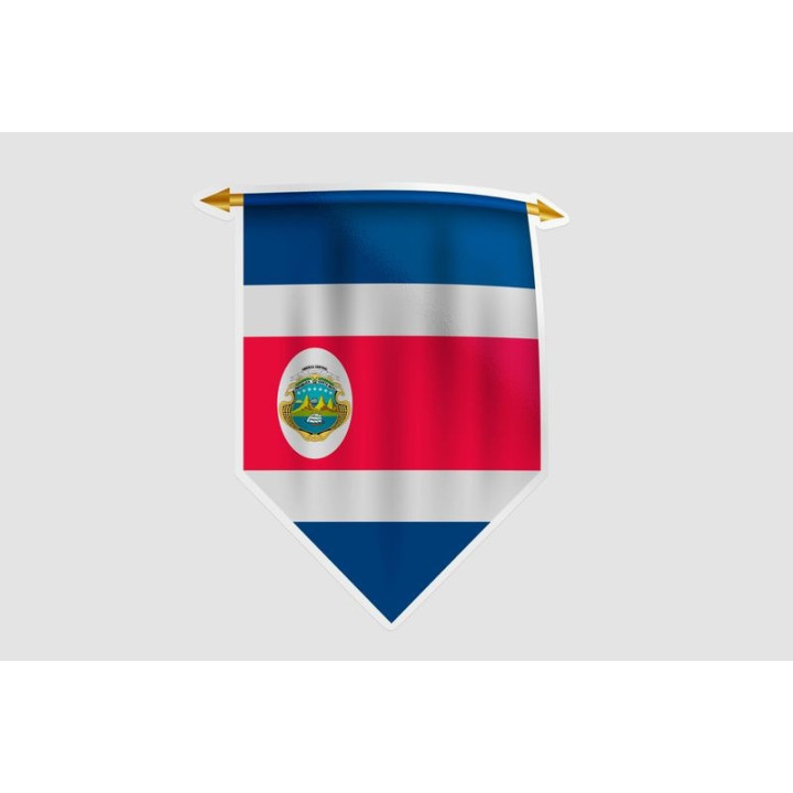 Costa Rica Flag Pennat Style 2 Sticker - DecalsHouse