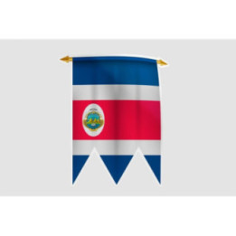 Costa Rica Flag Pennat Style 3 Sticker - DecalsHouse