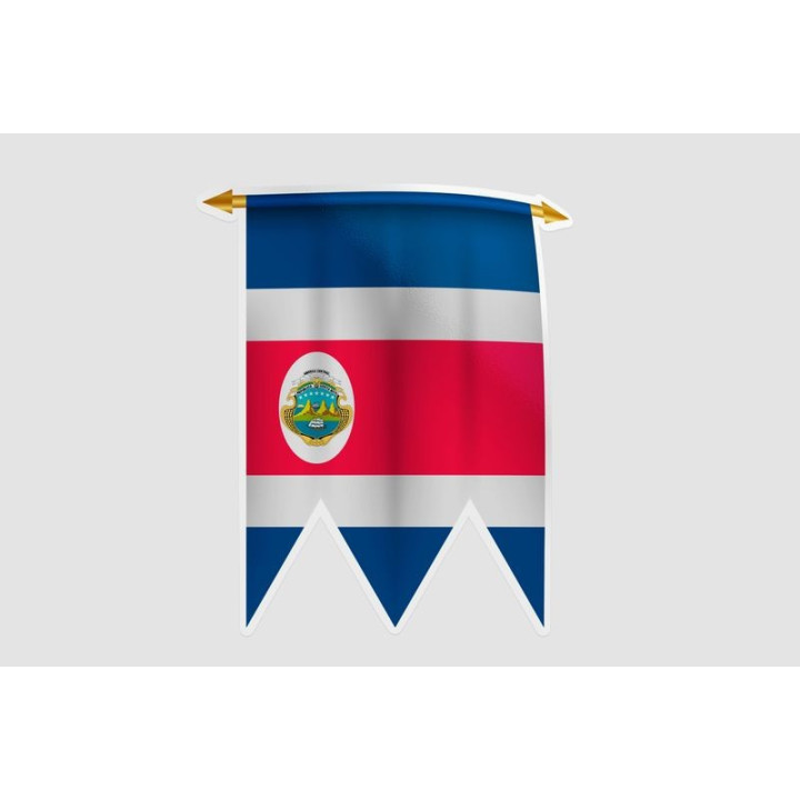 Costa Rica Flag Pennat Style 3 Sticker - DecalsHouse
