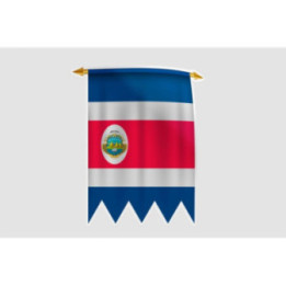 Costa Rica Flag Pennat Style 9 Sticker - DecalsHouse