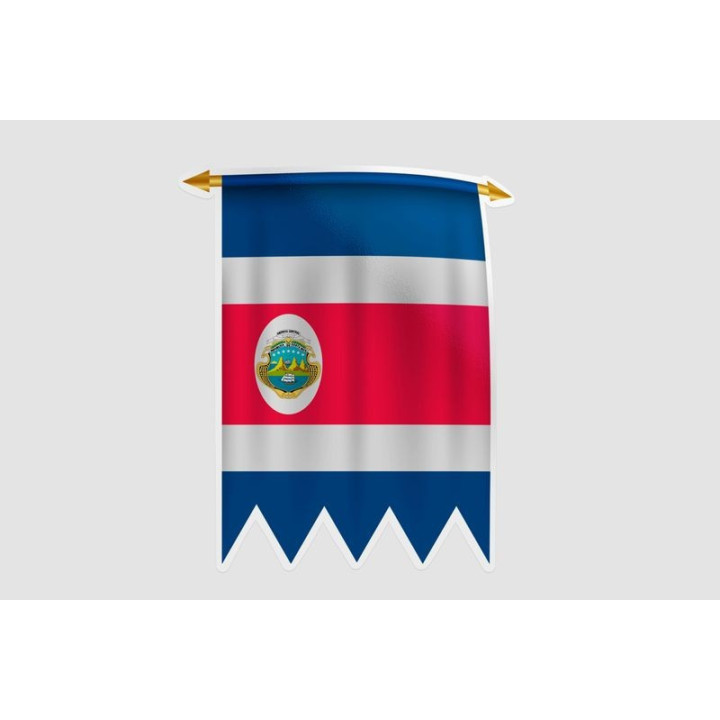 Costa Rica Flag Pennat Style 9 Sticker - DecalsHouse