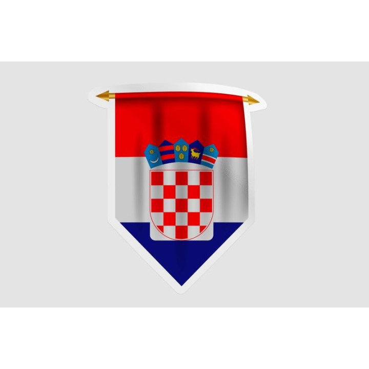 Croatia Flag Pennant Style 2 Sticker - DecalsHouse