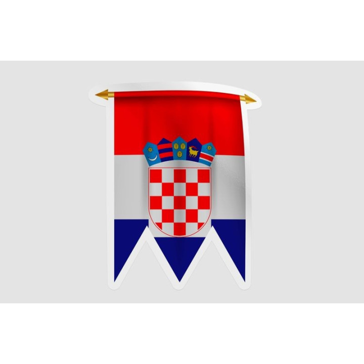 Croatia Flag Pennant Style 3 Sticker - DecalsHouse