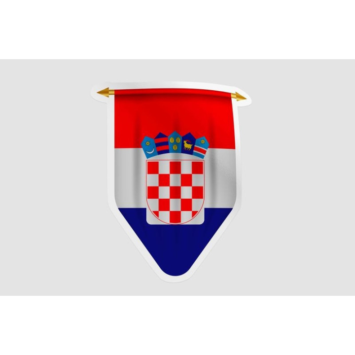 Croatia Flag Pennant Style 4 Sticker - DecalsHouse
