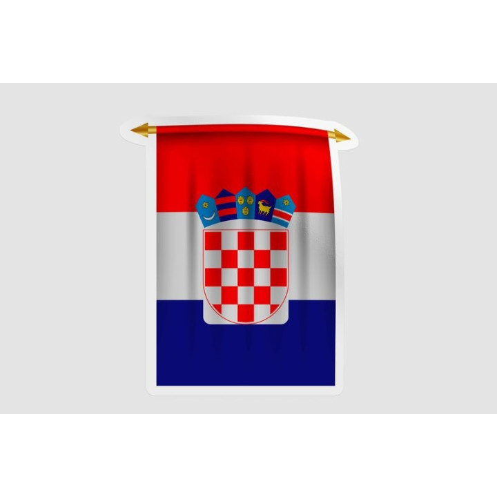 Croatia Flag Pennant Style 5 Sticker - DecalsHouse