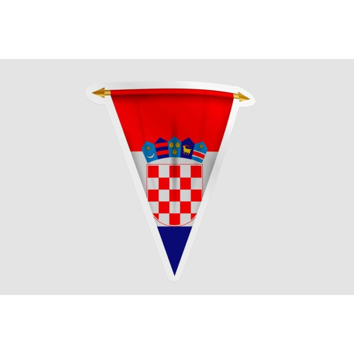 Croatia Flag Pennant Style 7 Sticker - DecalsHouse