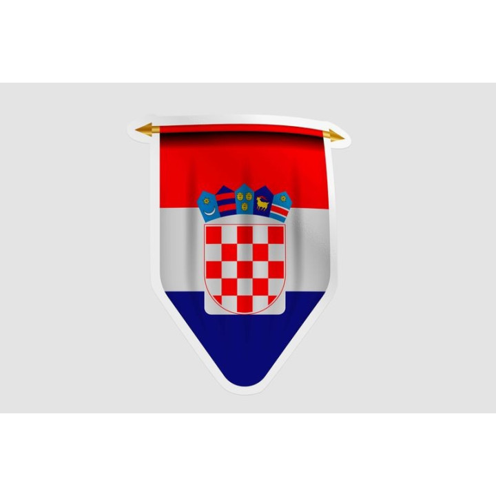 Croatia Flag Pennant Style 8 - DecalsHouse