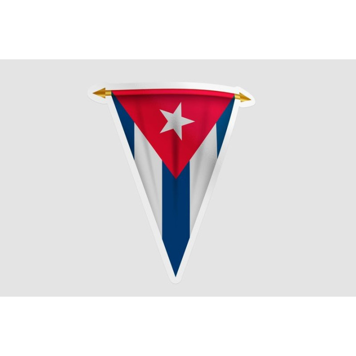 Cuba Flag Pennant Style 7 Sticker - DecalsHouse