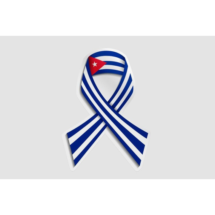Cuba Flag Ribbon Style 2 - DecalsHouse