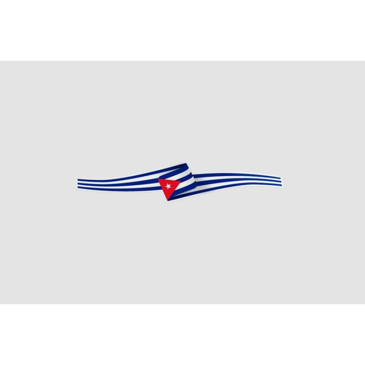 Cuba Flag Ribbon Style 3 - DecalsHouse