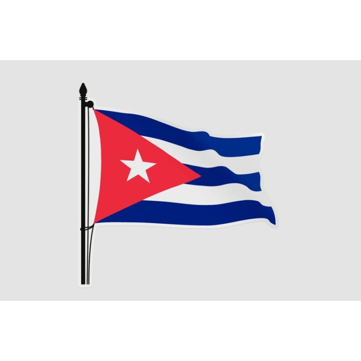 Cuba Flag Style 13 Sticker - DecalsHouse